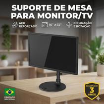 Suporte de ferro para monitor tv sobrepor de mesa para monitores com tela de 10 a 32 polegadas