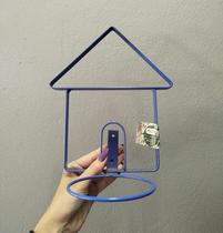 Suporte de Ferro para vaso de Planta Pequeno Casinha Fixação em parede arco 10 cm Diâmetro