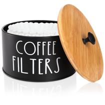 Suporte de filtro de café Acshio de grande capacidade com tampa de bambu