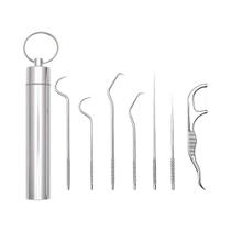 Suporte De Fio Dental Em Forma De Y De Aço Inoxidável Reutilizável Portátil Palito De Dente Hilo Suporte De Fio Dental Em Forma De Y De Aço Inoxidável Reutilizável Portátil Palito De Dente Hilo