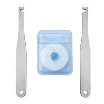 Suporte de fio dental reutilizável Piklip em aço inoxidável Suporte de fio dental reutilizável Piklip em aço inoxidável