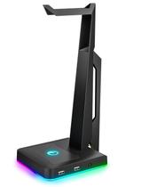 Suporte de fone de ouvido RGB para jogos IFYOO com 2 portas USB preto