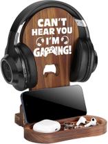 Suporte de Fone de Ouvido Slothoem de Madeira para Gamers - Decoração para Quarto