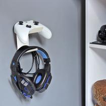 Suporte de Fone e Controle Game - Parede - Alumínio - Branco Suporte de Fone e Controle Game - Parede - Alumínio - Branco