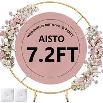 Suporte de fundo Aisto, balão redondo de 2,2 m em arco, metal dourado