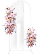 Suporte de fundo de balão em arco de casamento Putros White Metal 6 x 2,6 pés