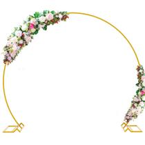 Suporte de fundo redondo Wedding Arch Wokceer de 2,2 m em metal dourado