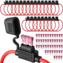Suporte de fusível em linha Shimeyao de 24 peças 10 AWG 40A à prova d'água Suporte de fusível em linha Shimeyao de 24 peças 10 AWG 40A à prova d'água