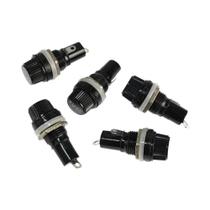 Suporte De Fusível Preto Com Tubo De Vidro 5pcs 5*20 6*30mm Para Montagem Em Painel De Seguro