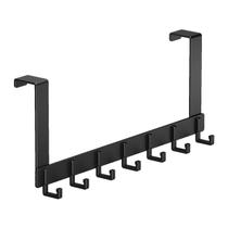 Suporte de ganchos Over-the-Door Black 7 Hooks Space Aluminium 46x18cm Suporte de ganchos Over-the-Door Black 7 Hooks Space Aluminium 46x18cm