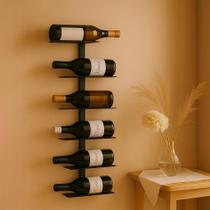 Suporte De Garrafas Vinho - Adega De Parede Vertical - p/ 6 garrafas