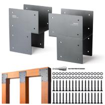 Suporte de gravata Post Cap Wocepu em aço inoxidável 7,5 x 7,5, pacote com 2 Suporte de gravata Post Cap Wocepu em aço inoxidável 7,5 x 7,5, pacote com 2