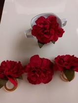 Suporte de Guardanapos de Boca, rosas vermelhas