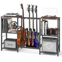 Suporte de guitarra MOSAMNI Record Player com prateleira de 3 camadas