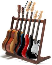 Suporte de guitarra Musbeat Walnut Wood Multi Rack para 5-7 guitarras