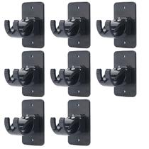 Suporte de haste de cortina, adesivo sem perfuração, 8 peças, preto