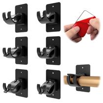 Suporte de haste de cortina CIEMGNZOC Universal 6 PCS preto Suporte de haste de cortina CIEMGNZOC Universal 6 PCS preto