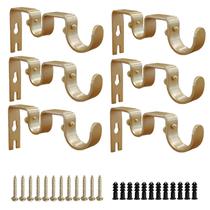 Suporte de haste de cortina Shonmogar Double, 1 polegada, metal dourado, pacote com 6