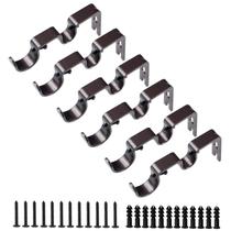 Suporte de haste de cortina Shonmogar Double, pacote com 6 para haste de 2,5 cm Suporte de haste de cortina Shonmogar Double, pacote com 6 para haste de 2,5 cm