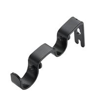 Suporte de haste dupla em ferro preto pesado 11,8x5,4x1,6 cm Suporte de haste dupla em ferro preto pesado 11,8x5,4x1,6 cm