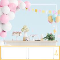 Suporte de haste suspenso de mesa Putros White, conjunto ajustável de 2