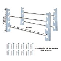 Suporte De Inox Churrasqueira 60cm Duplo - Grelhas E Espetos Suporte De Inox Churrasqueira 60cm Duplo - Grelhas E Espetos