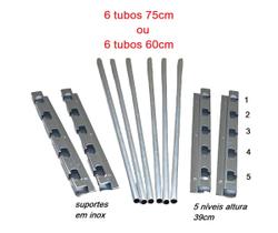 suporte de inox para grelhas e espetos para churrasqueiras com tubos aluminio