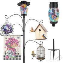 Suporte de Jardim Eyrizon 203 cm Solar com 4 Ganchos Ajustáveis e Base de 5 Pontas Suporte de Jardim Eyrizon 203 cm Solar com 4 Ganchos Ajustáveis e Base de 5 Pontas
