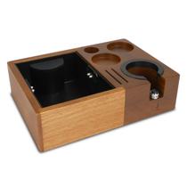 Suporte De Limpeza De Café Inox E Nogueira Estável Em Madeira Icoffee Suporte De Limpeza De Café Inox E Nogueira Estável Em Madeira Icoffee
