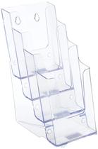 Suporte de literatura Staples, tamanho de folheto de 4 camadas, plástico transparente Suporte de literatura Staples, tamanho de folheto de 4 camadas, plástico transparente