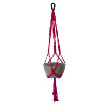 Suporte de macramê 80 cm VERMELHO para pendurar vaso de planta - Hanger Plant