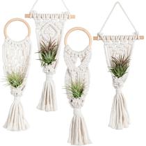 Suporte de macramê Air Plant Holders Melphoe, pacote com 4, decoração Boho
