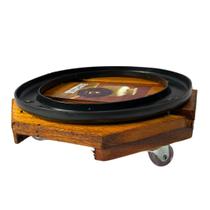 Suporte de Madeira Para Gás 30 cm Rodinhas Transparente