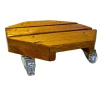 Suporte De Madeira Para Vaso 30cm Rodinhas Transparentes
