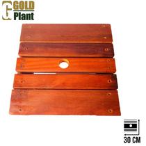 Suporte de madeira tratada para vaso 30 cm quadrado roda gel/silicone Gold Plant