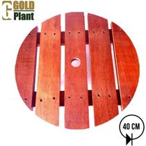Suporte de madeira tratada para vaso 40 cm redondo roda Gel/silicone Gold Plant