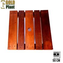 Suporte de madeira tratada para vasos 50cm quadrado com rodas em Gel/Silicone Gold Plant