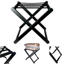 Suporte de Mala Bagagem em Madeira Dobrável Para Hotel Pousada Luxo - Preto AMZ Suporte de Mala Bagagem em Madeira Dobrável Para Hotel Pousada Luxo - Preto AMZ