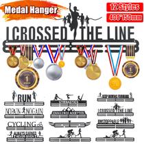 Suporte de Medalhas de Metal para 30-45 Medalhas - Aço Preto