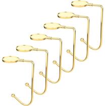 Suporte de meias de Natal Komotu, pacote com 6 unidades, antiderrapante, dourado Suporte de meias de Natal Komotu, pacote com 6 unidades, antiderrapante, dourado