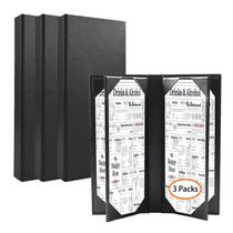 Suporte de menu em couro WFD.L para menus de 11 x 28 cm, 3 pacotes