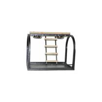 Suporte de mesa A&E Cage Company preto com escadas e copos Suporte de mesa A&E Cage Company preto com escadas e copos