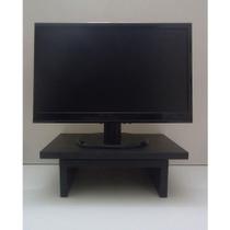 Suporte De Mesa Base Giratório Com Nicho 360 Para Monitor Preto