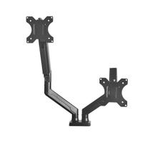 Suporte De Mesa Bluecase Ergo Flexy Para Dois Monitores, 12" a 32", Tri-Articulado, Pistão a Gás, Até 10+10kg, Vesa, Preto - BSMTG02-3BBX