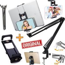 Suporte de Mesa Braço Articulado Apoio Compatível Com Tablet Galaxy Smartphone Universal Gravação de Vídeo Youtuber