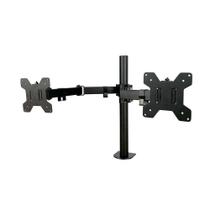 Suporte De Mesa Ergo Flexy Para 2 Monitores, 12" a 32", Tri-Articulado, Ate 8+8kg, Vesa, Preto