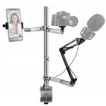 Suporte De Mesa Greika Completo Para Celular E Microfone