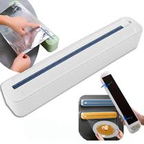 Suporte De Mesa Papel Filme Alumínio Plástico Pvc Manteiga Com Lamina De Cortar Top