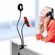 Suporte De Mesa Para Celular Ring Light E Self Luminaria Acessório Gravação