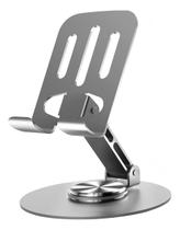 Suporte de Mesa para Celular Tablet Smartphone Dobrável de Metal Giratório 360 Ultra Resistente